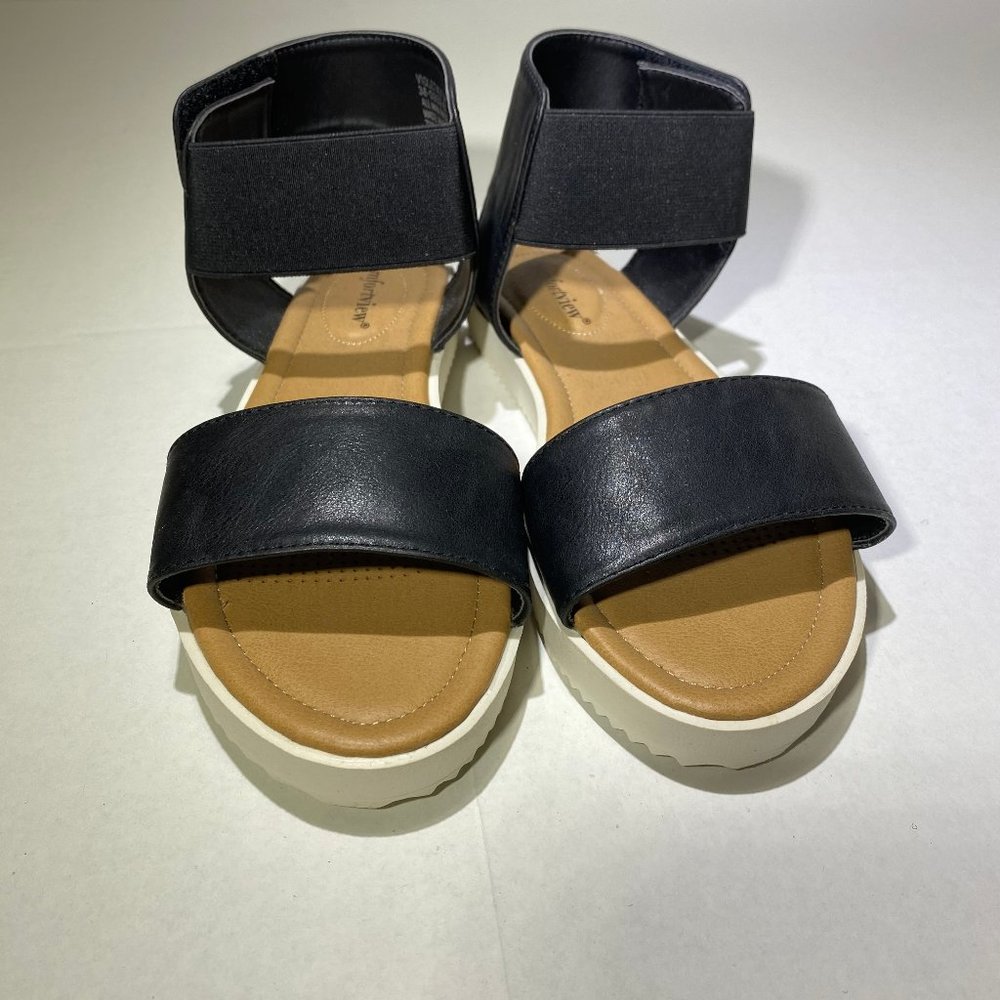 COMFORTVIEW Violet Sandal, Black, Size 7 W